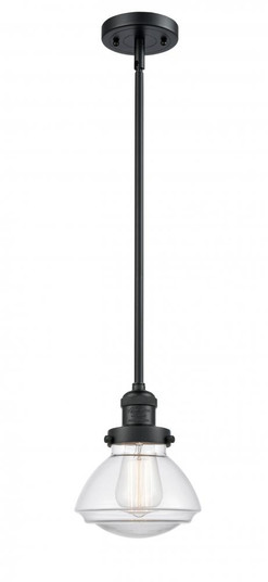 Olean - 1 Light - 7 inch - Matte Black - Stem Hung - Mini Pendant (3442|201S-BK-G322)