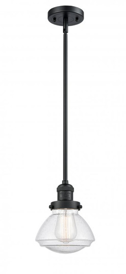 Olean - 1 Light - 7 inch - Matte Black - Stem Hung - Mini Pendant (3442|201S-BK-G324)
