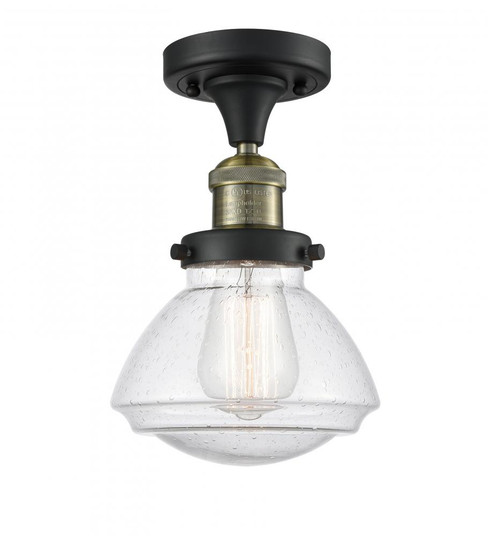 Olean - 1 Light - 7 inch - Black Antique Brass - Semi-Flush Mount (3442|517-1CH-BAB-G324)