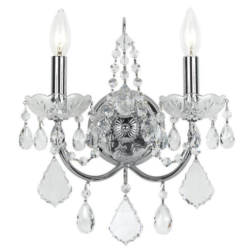 Imperial 2 Light Clear Italian Crystal Polished Chrome Sconce (205|3222-CH-CL-I)