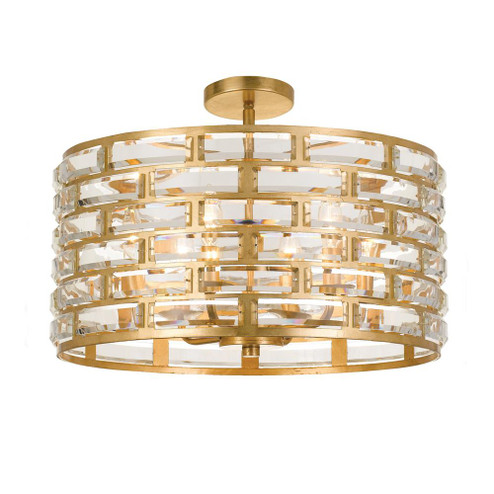 Meridian 20'' Antique Gold Semi Flush Mount (205|MER-4866-GA_CEILING)