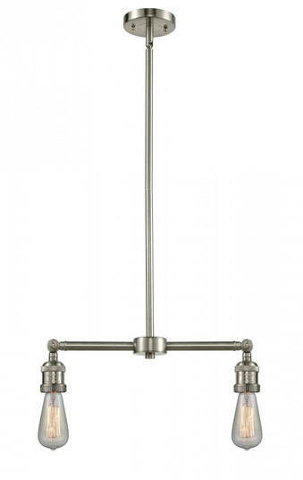 Bare Bulb - 2 Light - 8 inch - Brushed Satin Nickel - Stem Hung - Adjustable Island Light (3442|209-SN)