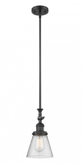 Cone - 1 Light - 6 inch - Matte Black - Stem Hung - Adjustable Mini Pendant (3442|206-BK-G64)