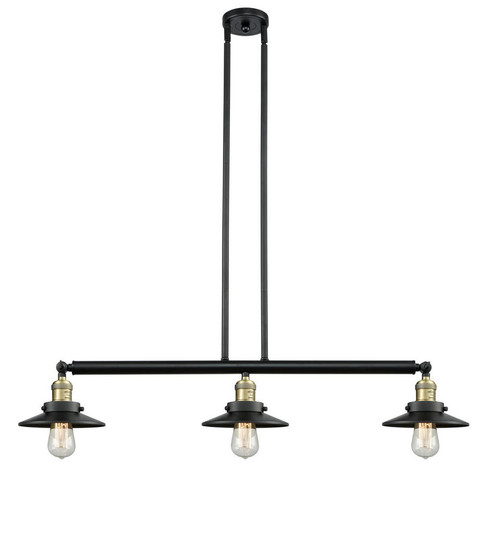 Railroad - 3 Light - 41 inch - Black Antique Brass - Stem Hung - Adjustable Island Light (3442|213-BAB-M6)