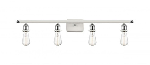 Bare Bulb - 4 Light - 36 inch - White Polished Chrome - Bath Vanity Light (3442|516-4W-WPC)