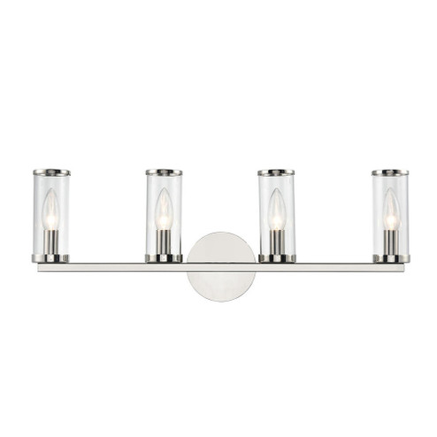 Revolve Clear Glass/Polished Nickel 4 Lights Wall/Vanity (7713|WV309044PNCG)