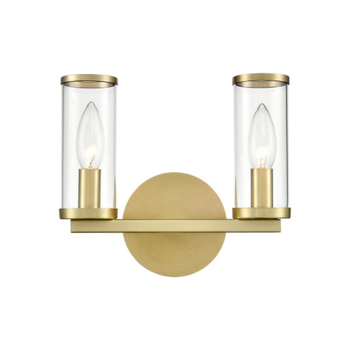 Revolve Clear Glass/Natural Brass 2 Lights Wall/Vanity (7713|WV309022NBCG)
