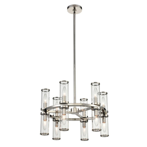 Revolve Clear Glass/Polished Nickel 12 Lights Chandeliers (7713|CH309066PNCG)