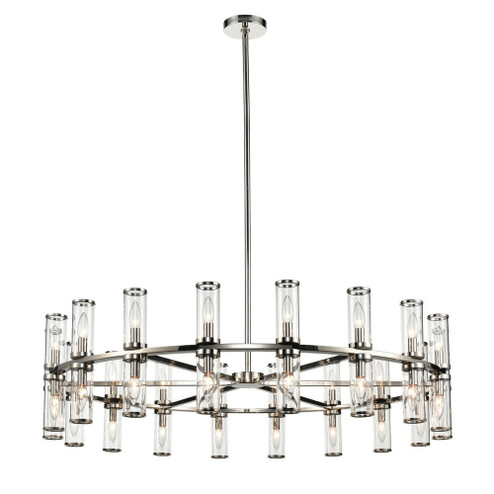Revolve Clear Glass/Polished Nickel 36 Lights Chandeliers (7713|CH309036PNCG)