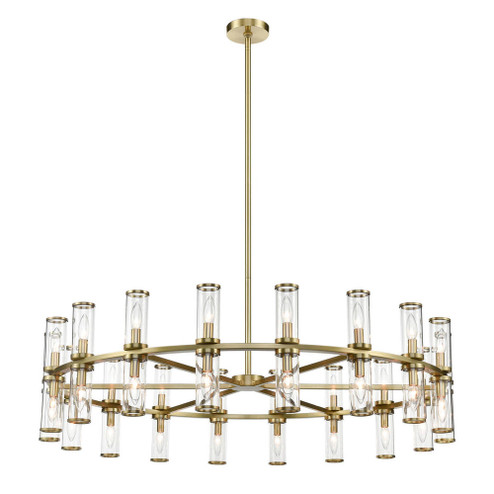 Revolve Clear Glass/Natural Brass 36 Lights Chandeliers (7713|CH309036NBCG)