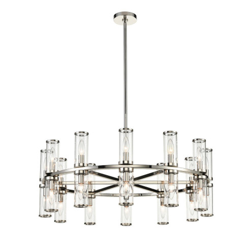 Revolve Clear Glass/Polished Nickel 24 Lights Chandelier (7713|CH309024PNCG)