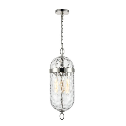 CAPSULA PENDANT 3 LIGHT POLISHED NICKEL WATER GLASS (7713|PD310603PNWC)