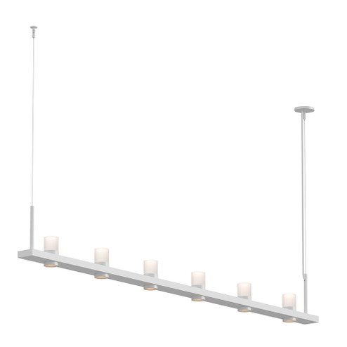 8' Linear LED Pendant with Etched Cylinder Uplight Trim (107|20QWL08C)