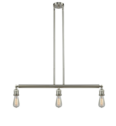 Bare Bulb - 3 Light - 38 inch - Brushed Satin Nickel - Stem Hung - Adjustable Island Light (3442|213-SN)