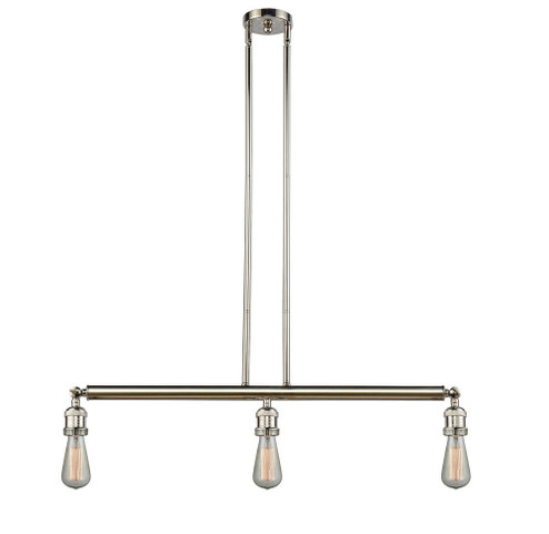 Bare Bulb - 3 Light - 38 inch - Polished Nickel - Stem Hung - Adjustable Island Light (3442|213-PN)