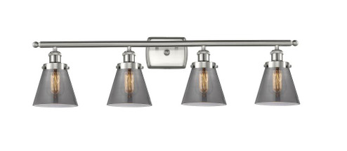 Cone - 4 Light - 36 inch - Brushed Satin Nickel - Bath Vanity Light (3442|916-4W-SN-G63-LED)