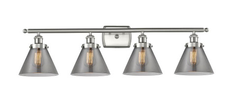 Cone - 4 Light - 38 inch - Brushed Satin Nickel - Bath Vanity Light (3442|916-4W-SN-G43-LED)