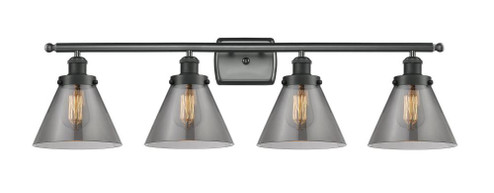Cone - 4 Light - 38 inch - Matte Black - Bath Vanity Light (3442|916-4W-BK-G43)