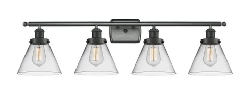 Cone - 4 Light - 38 inch - Matte Black - Bath Vanity Light (3442|916-4W-BK-G42-LED)