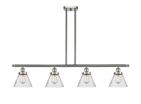 Cone - 4 Light - 48 inch - Brushed Satin Nickel - Stem Hung - Island Light (3442|916-4I-SN-G44)