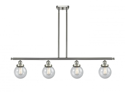 Beacon - 4 Light - 48 inch - Brushed Satin Nickel - Stem Hung - Island Light (3442|916-4I-SN-G204-6-LED)