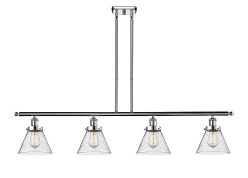 Cone - 4 Light - 48 inch - Polished Chrome - Stem Hung - Island Light (3442|916-4I-PC-G44-LED)
