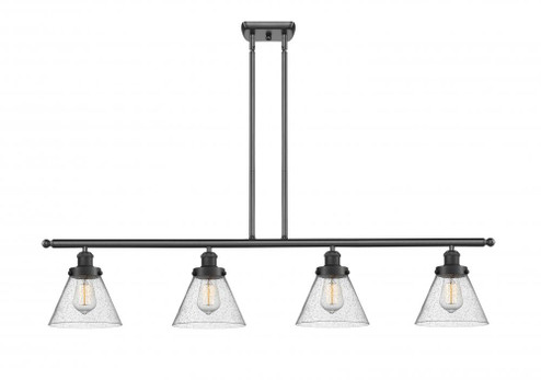 Cone - 4 Light - 48 inch - Matte Black - Stem Hung - Island Light (3442|916-4I-BK-G44)