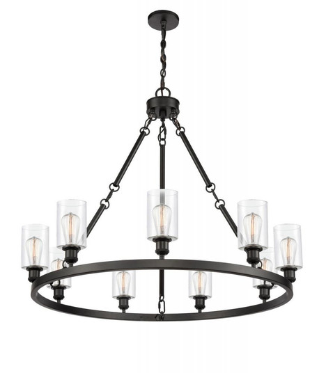 Clymer - 9 Light - 40 inch - Matte Black - Chain Hung - Chandelier (3442|840-BK-G802)