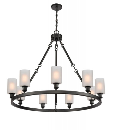 Clymer - 9 Light - 40 inch - Matte Black - Chain Hung - Chandelier (3442|840-BK-G801-LED)