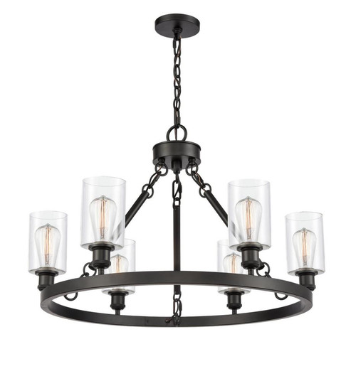 Clymer - 6 Light - 30 inch - Matte Black - Chain Hung - Chandelier (3442|830-BK-G802-LED)