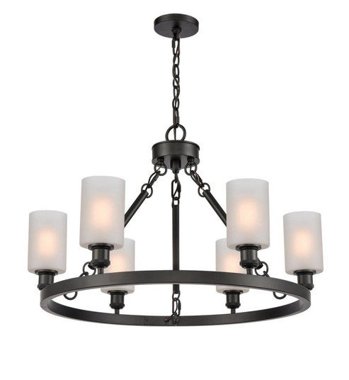 Clymer - 6 Light - 30 inch - Matte Black - Chain Hung - Chandelier (3442|830-BK-G801)