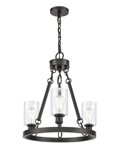 Clymer - 3 Light - 20 inch - Matte Black - Chain Hung - Mini Chandelier (3442|820-BK-G802)