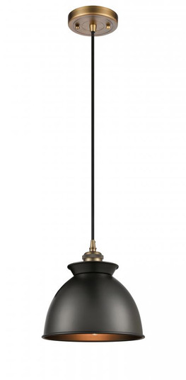 Adirondack - 1 Light - 8 inch - Brushed Brass - Cord hung - Mini Pendant (3442|516-1P-BB-M14-BK)