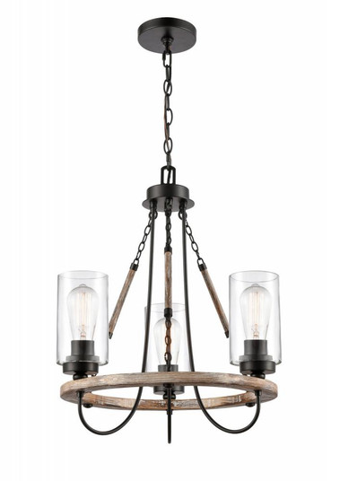 Paladin - 3 Light - 19 inch - Matte Black - Chain Hung - Mini Chandelier (3442|442-3CR-BK-CL-LED)