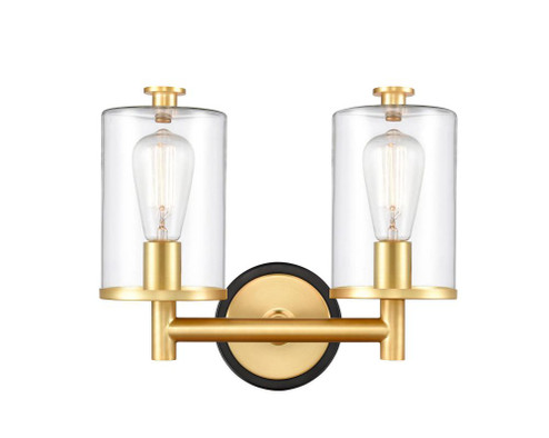 Marlowe - 2 Light - 14 inch - Black Satin Gold - Bath Vanity Light (3442|418-2W-BSG-CL)