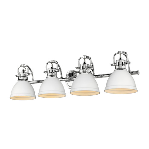 Yep by Golden Lighting Duncan 4-light Vanity in Chrome and Matte White shade (36|3602-BA4 CH-WHT)