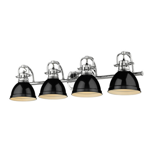 Yep by Golden Lighting Duncan 4-light Vanity in Chrome and Black shade (36|3602-BA4 CH-BK)