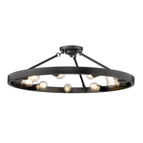 Golden Lighting Castile 9-light Semi-Flush Mount in Matte Black (36|1019-9SF BLK)