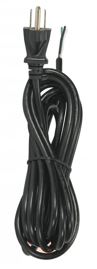 12 Foot 18/3 SVT 105C Heavy Duty Cord Set; Black Finish; 50 Carton; 3 Prong Molded Plug; Stripped (27|90/2210)