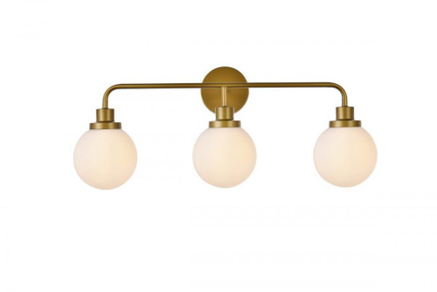 Hanson 3 lights bath sconce in brass with frosted shade (758|LD7034W28BR)