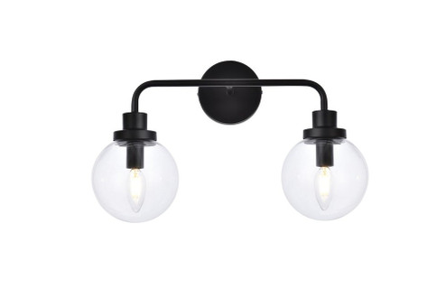 Hanson 2 Lights Bath Sconce in Black with Clear Shade (758|LD7033W19BK)