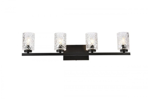 Cassie 4 lights bath sconce in black with clear shade (758|LD7028W32BK)