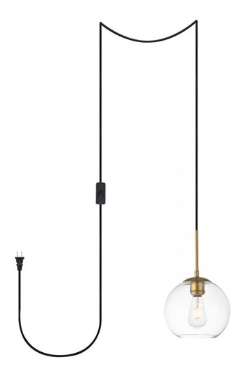 Baxter 1 Light brass plug-in pendant With Clear Glass (758|LDPG2206BR)