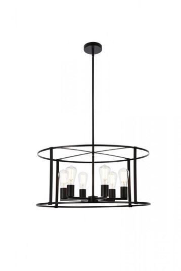 Agnys 6 lights pendant in black (758|LD7058D26BK)