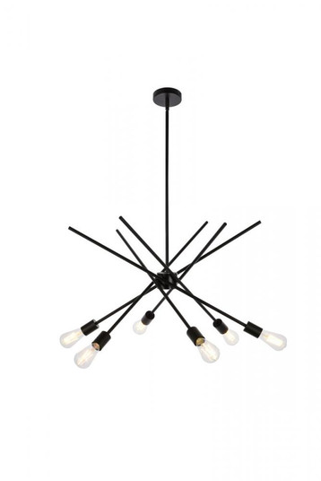 Armin 6 lights pendant in black with brass (758|LD7054D32BRB)