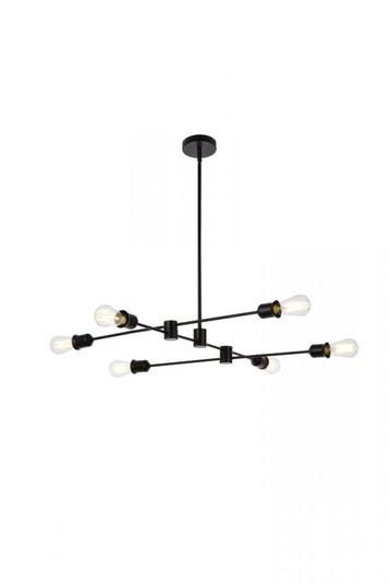 Xavier 6 lights pendant in black (758|LD7052D35BK)