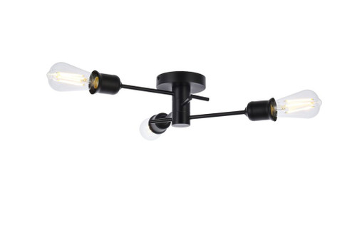 Xavier 3 Lights Flush Mount in Black (758|LD7049F18BK)