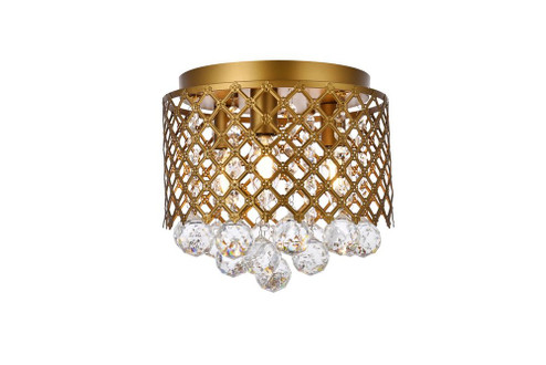 Tully 3 Lights Brass Flush Mount (758|LD5010F10BR)