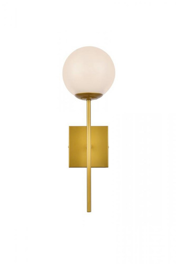 Neri 1 light brass and white glass wall sconce (758|LD2360BR)