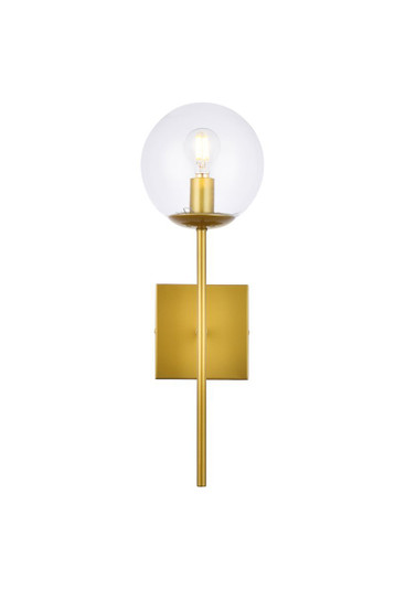 Neri 1 Light Brass and Clear Glass Wall Sconce (758|LD2359BR)